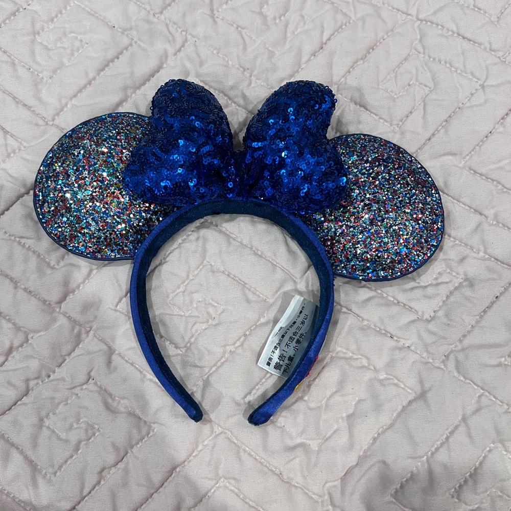Disney Blue Sequin Minnie Mouse Ears Headband
